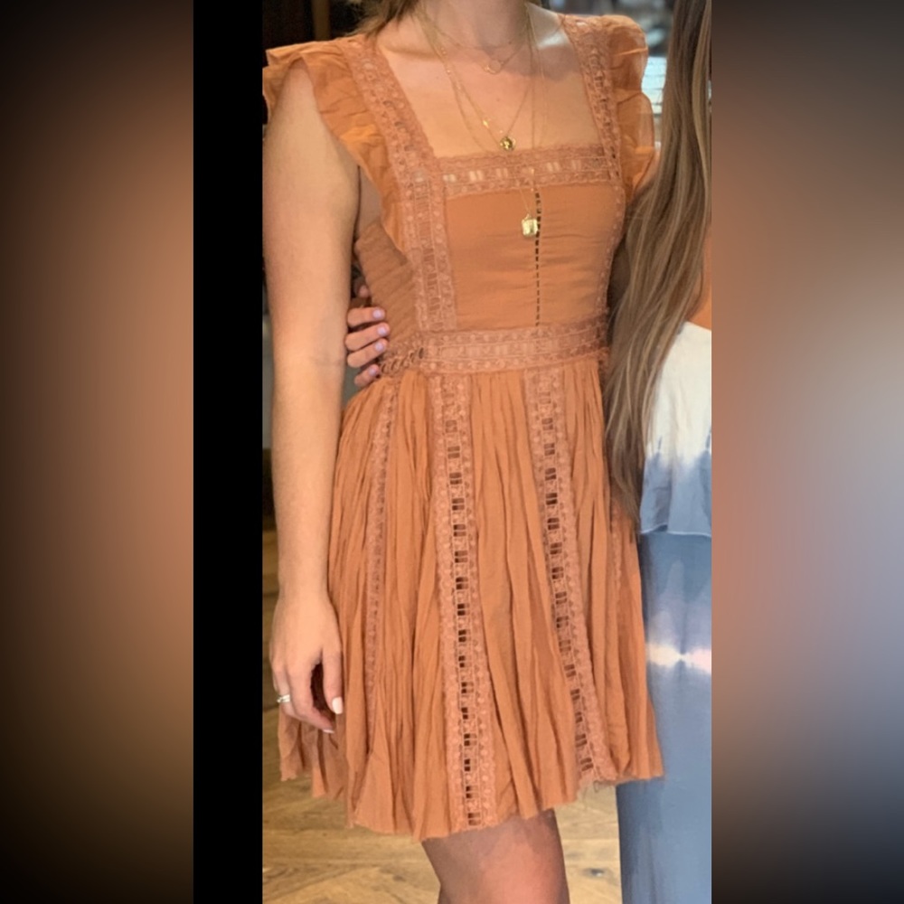 Free People Verona Lace Trim Minidress
